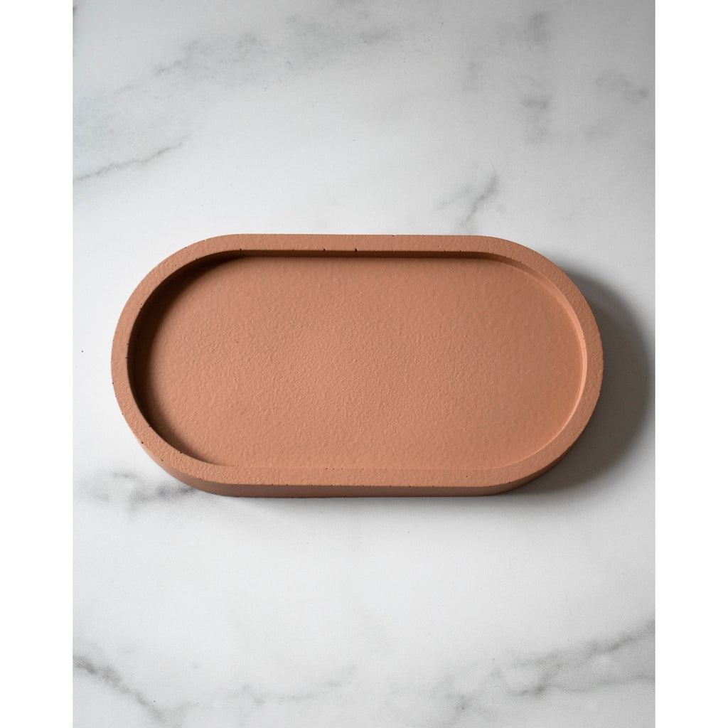 Concrete Oval Tray - Clay