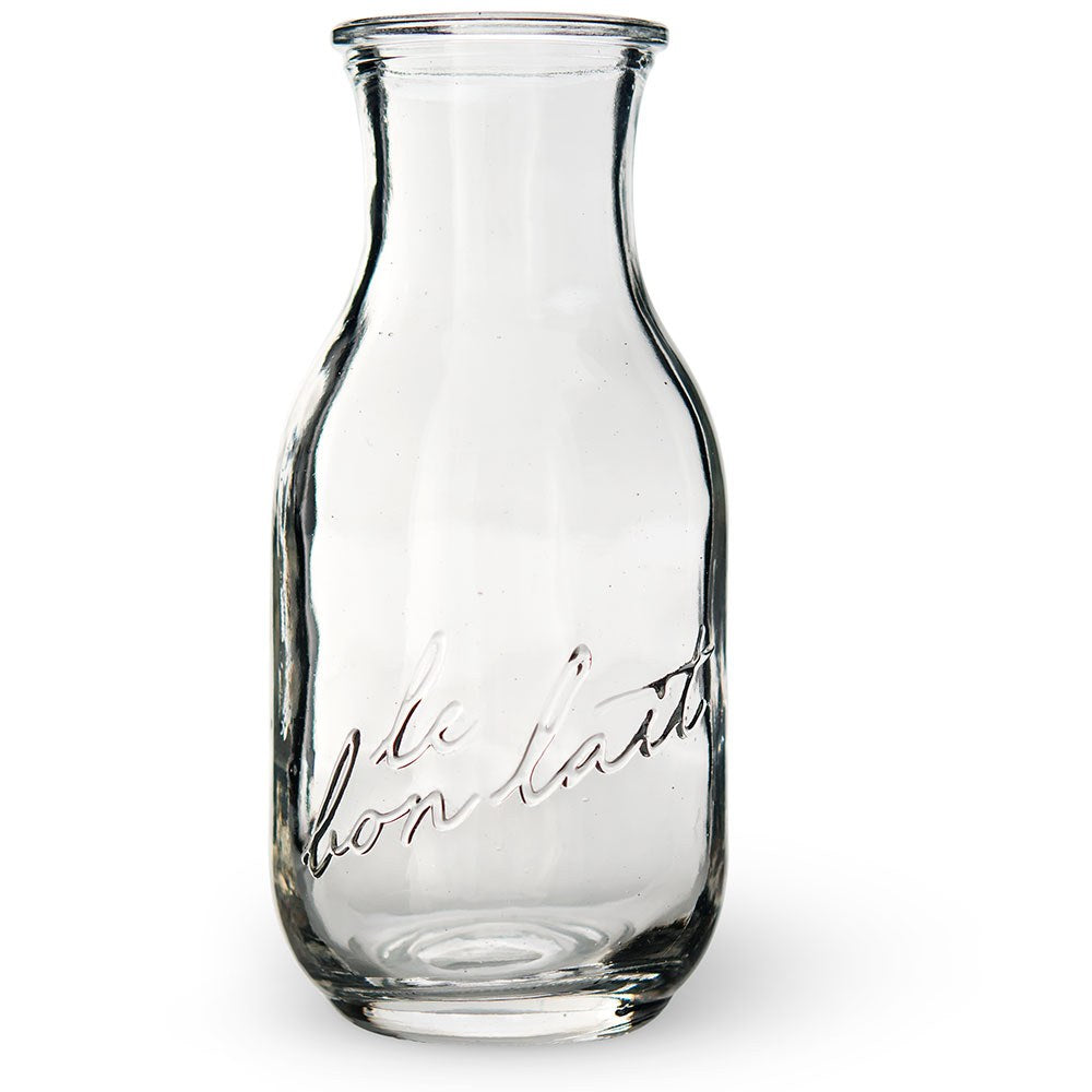 Mini Vintage Glass Milk Bottle